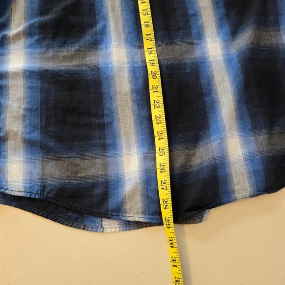 Urban Pipeline Button Down Flannel Shirt Men's M Blue White Easy-Care Fabric - Picture 7 of 16